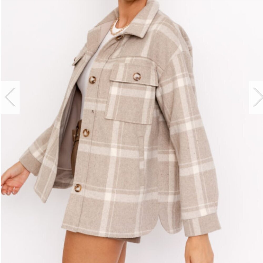 Gilli Taupe Shacket Size Large